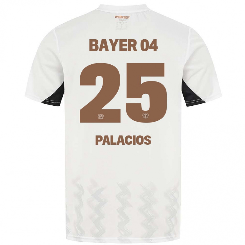 Kids Football Exequiel Palacios #25 White Black Away Jersey 2024/25 T-Shirt Australia