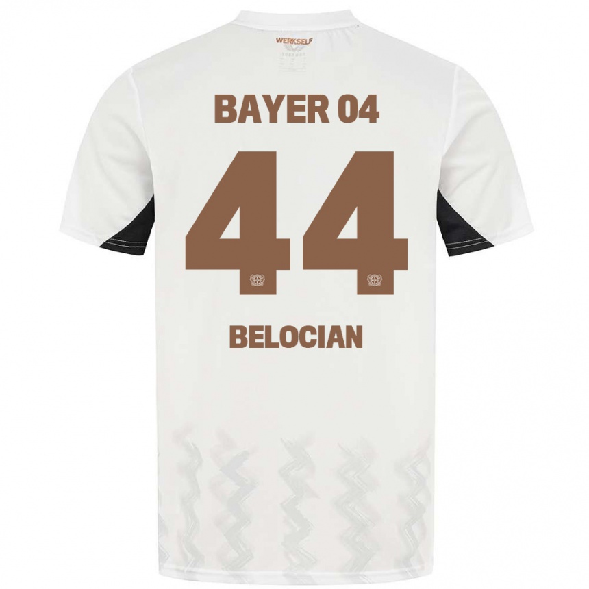 Kids Football Jeanuël Belocian #44 White Black Away Jersey 2024/25 T-Shirt Australia