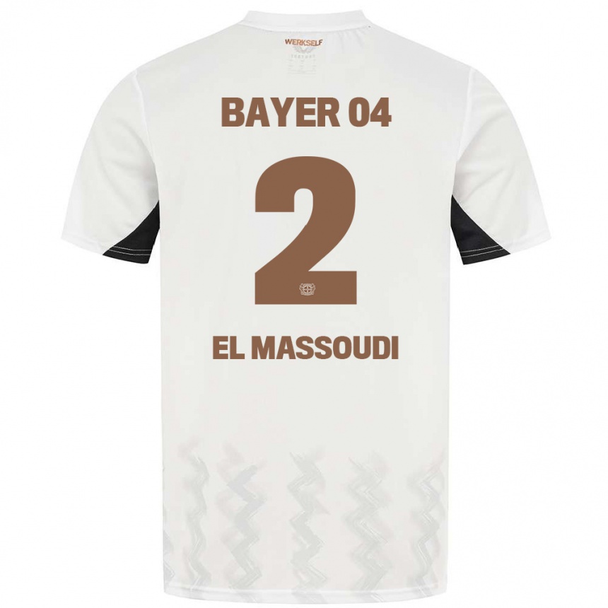 Kids Football Nassim El Massoudi #2 White Black Away Jersey 2024/25 T-Shirt Australia