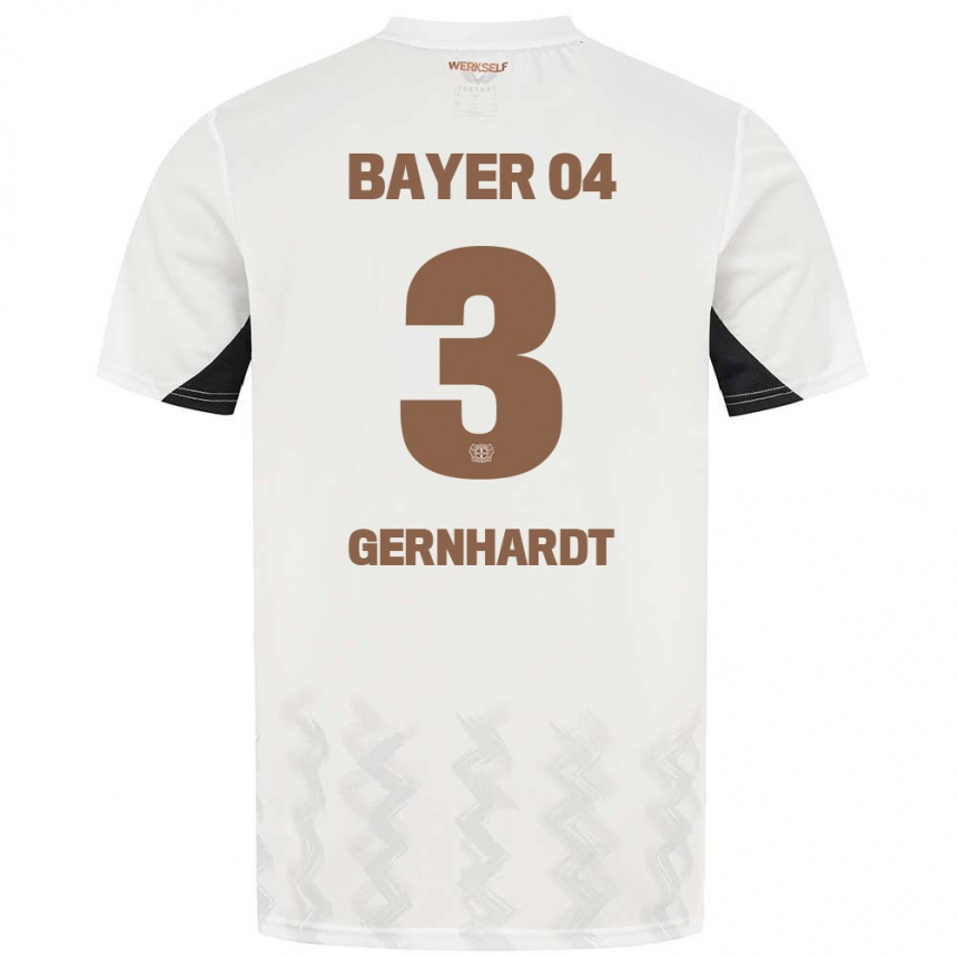 Kids Football Nils Gernhardt #3 White Black Away Jersey 2024/25 T-Shirt Australia