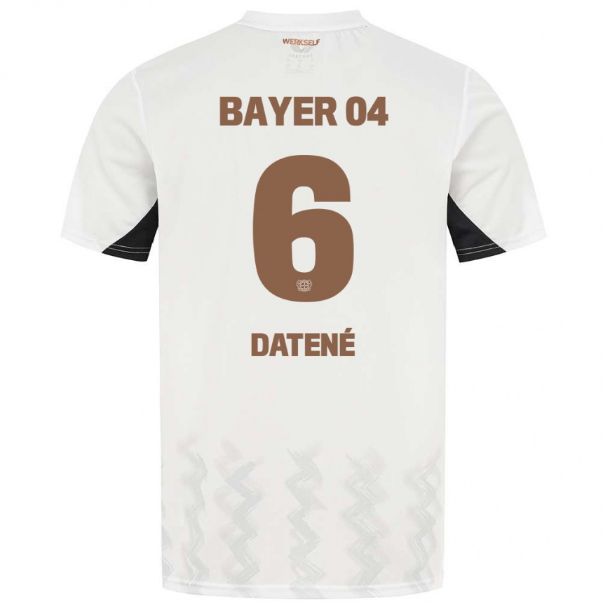 Kids Football Elia Datené #6 White Black Away Jersey 2024/25 T-Shirt Australia