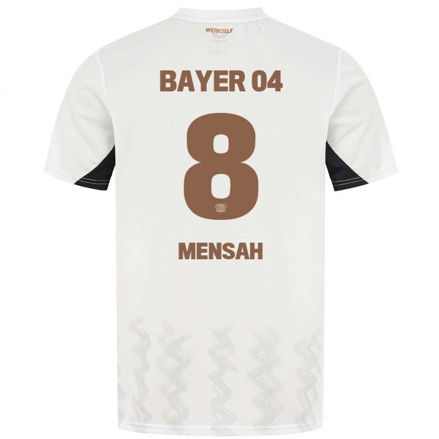 Kids Football Naba Mensah #8 White Black Away Jersey 2024/25 T-Shirt Australia