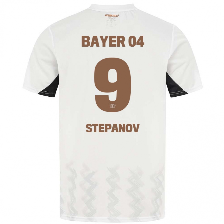 Kids Football Artem Stepanov #9 White Black Away Jersey 2024/25 T-Shirt Australia