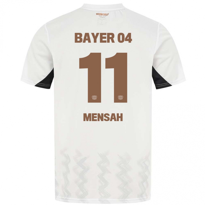 Kids Football Jeremiah Mensah #11 White Black Away Jersey 2024/25 T-Shirt Australia