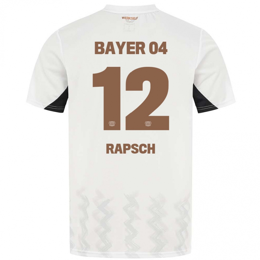 Kids Football Simeon Rapsch #12 White Black Away Jersey 2024/25 T-Shirt Australia