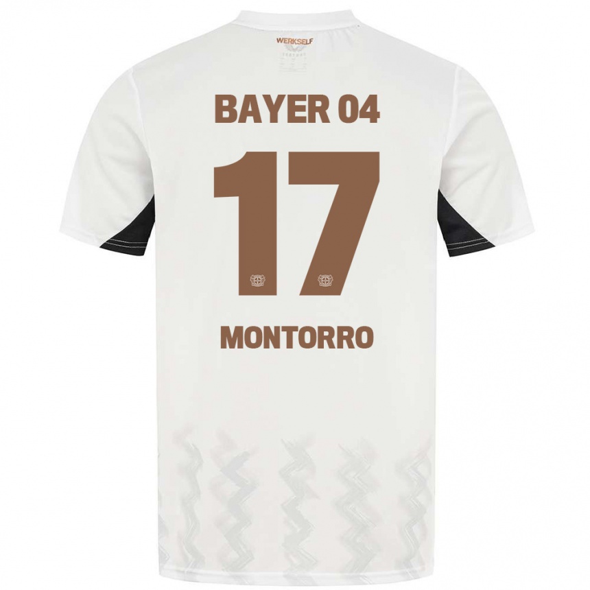 Kids Football Josuè Montorro #17 White Black Away Jersey 2024/25 T-Shirt Australia