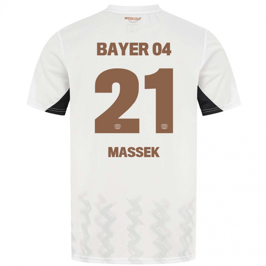 Kids Football Ivan Massek #21 White Black Away Jersey 2024/25 T-Shirt Australia