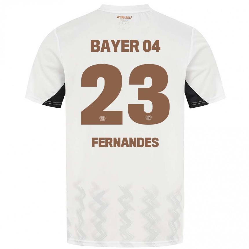 Kids Football Tyron Fernandes #23 White Black Away Jersey 2024/25 T-Shirt Australia