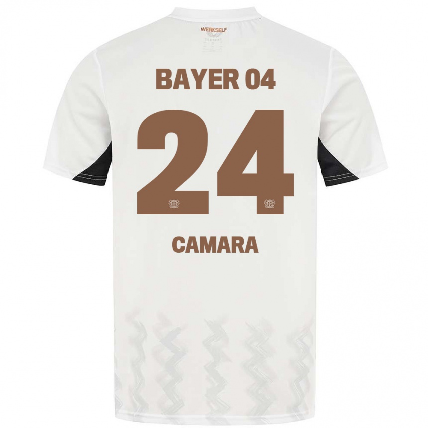 Kids Football Nourdine Camara #24 White Black Away Jersey 2024/25 T-Shirt Australia