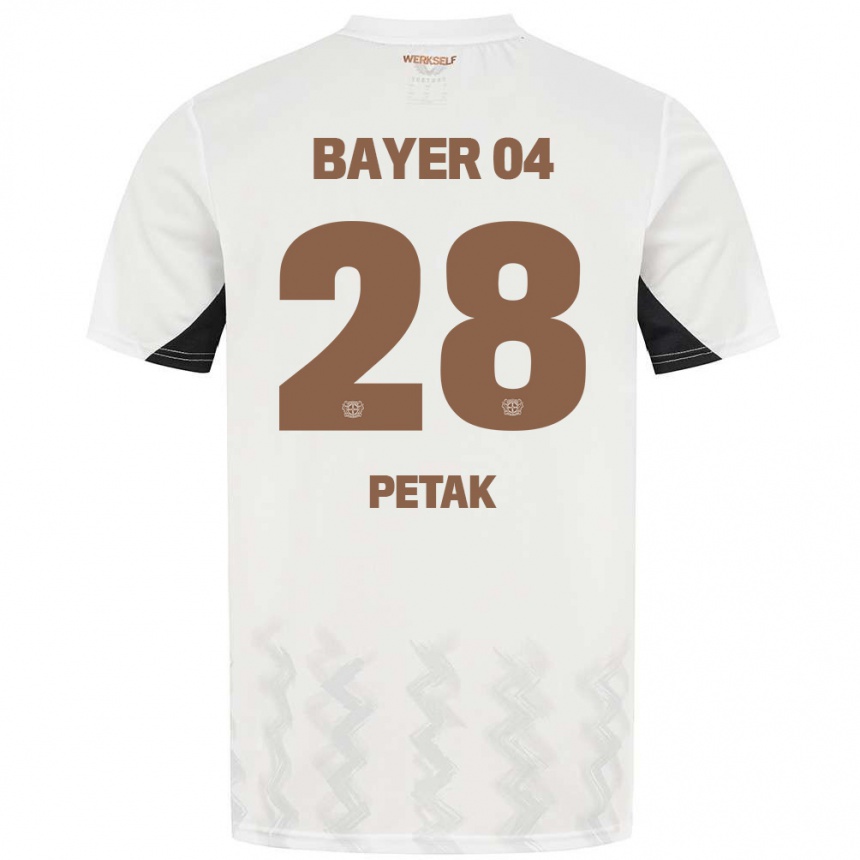 Kids Football Raoul Petak #28 White Black Away Jersey 2024/25 T-Shirt Australia