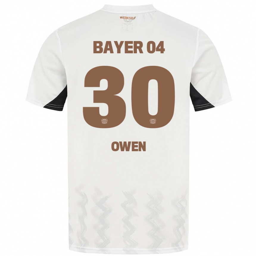 Kids Football Emmanuel Owen #30 White Black Away Jersey 2024/25 T-Shirt Australia