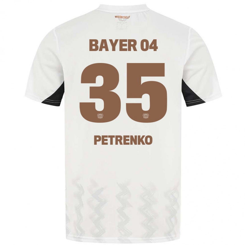 Kids Football Oleksandr Petrenko #35 White Black Away Jersey 2024/25 T-Shirt Australia