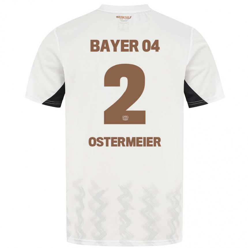 Kids Football Selina Ostermeier #2 White Black Away Jersey 2024/25 T-Shirt Australia