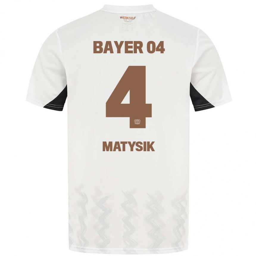 Kids Football Sylwia Matysik #4 White Black Away Jersey 2024/25 T-Shirt Australia