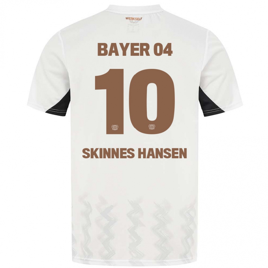 Kids Football Synne Skinnes Hansen #10 White Black Away Jersey 2024/25 T-Shirt Australia