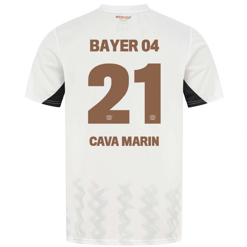 Kids Football Sofia Cava Marin #21 White Black Away Jersey 2024/25 T-Shirt Australia