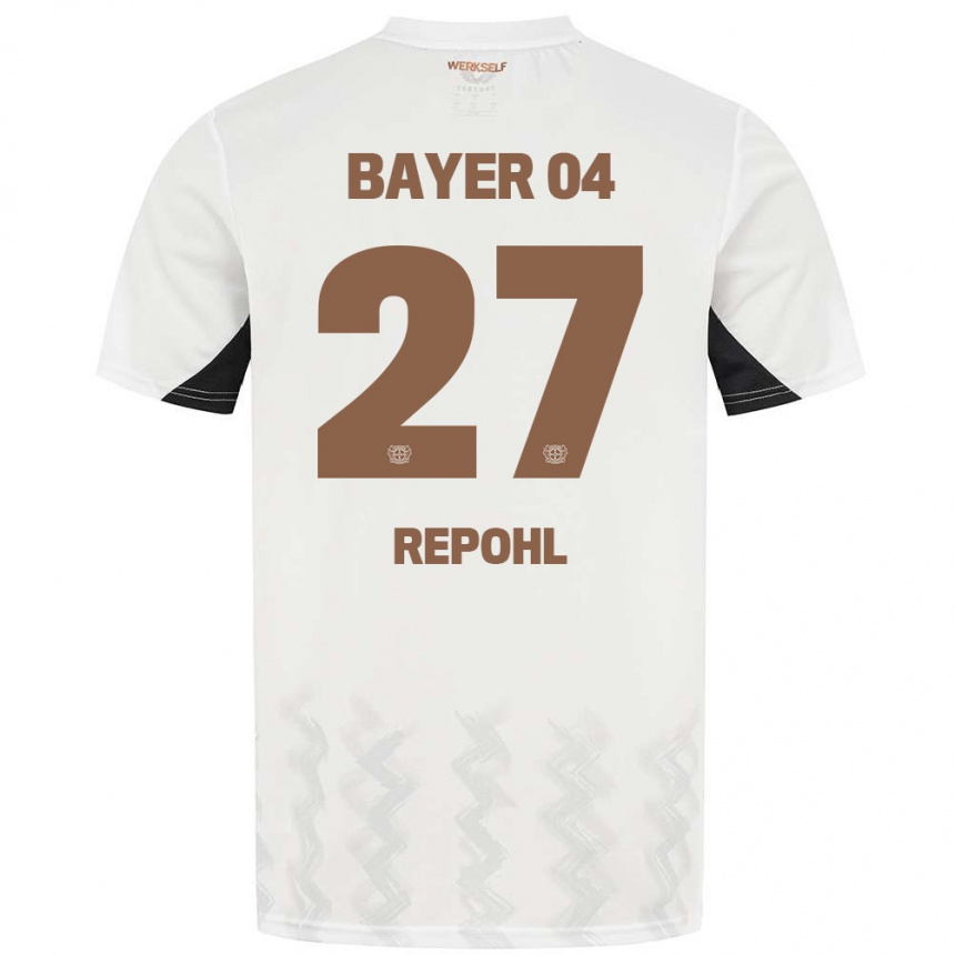 Kids Football Friederike Repohl #27 White Black Away Jersey 2024/25 T-Shirt Australia