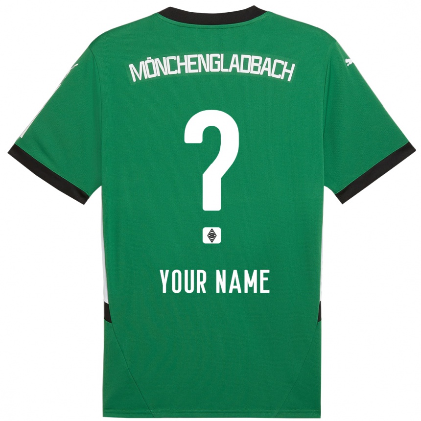 Kids Football Your Name #0 Green White Away Jersey 2024/25 T-Shirt Australia