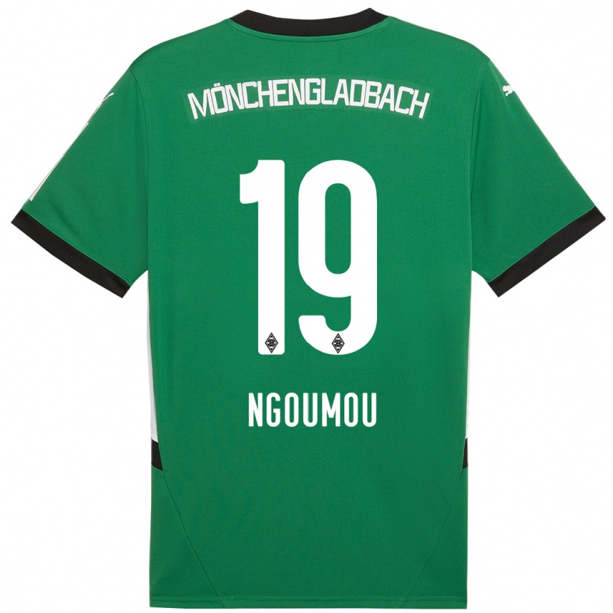 Kids Football Nathan Ngoumou #19 Green White Away Jersey 2024/25 T-Shirt Australia