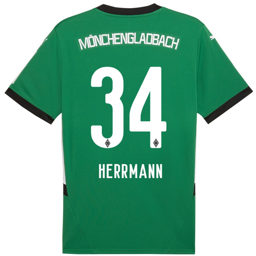 Kids Football Charles Herrmann #34 Green White Away Jersey 2024/25 T-Shirt Australia