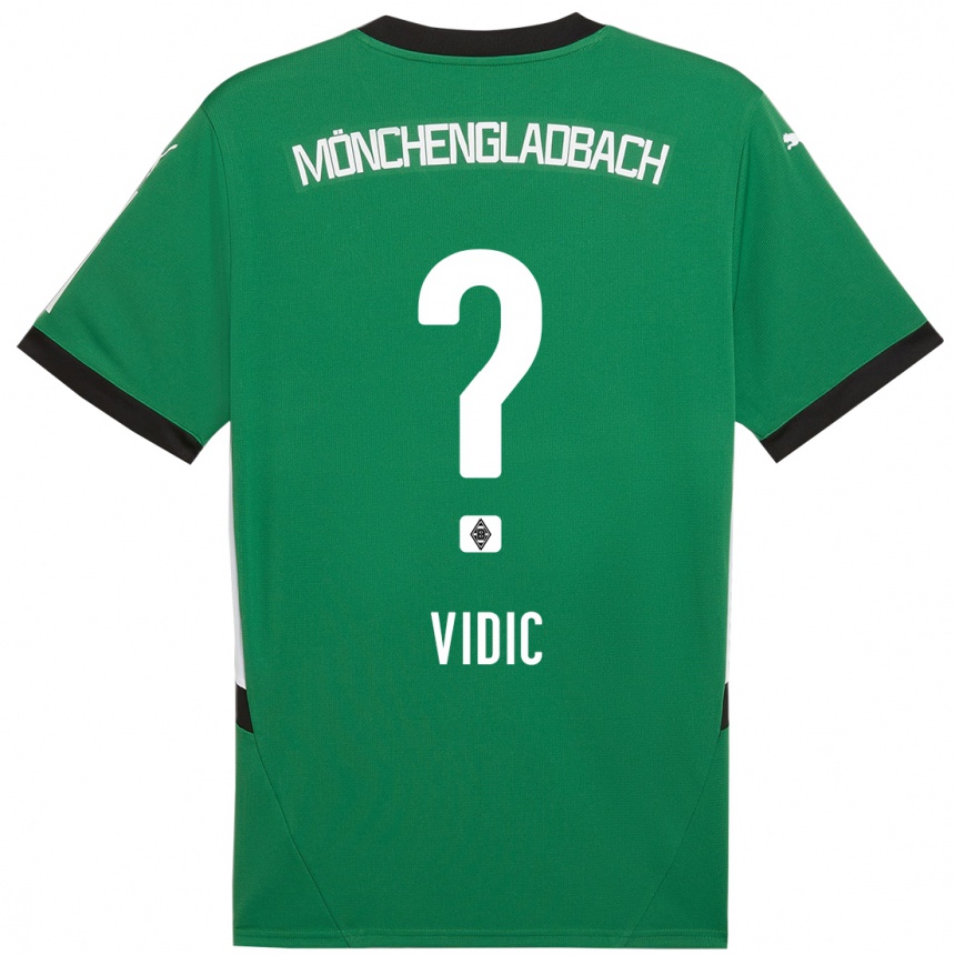 Kids Football Nico Vidic #0 Green White Away Jersey 2024/25 T-Shirt Australia