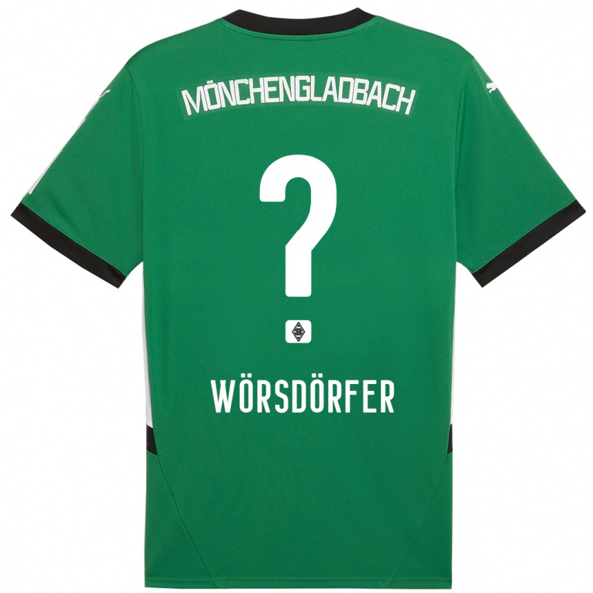 Kids Football Len Wörsdörfer #0 Green White Away Jersey 2024/25 T-Shirt Australia