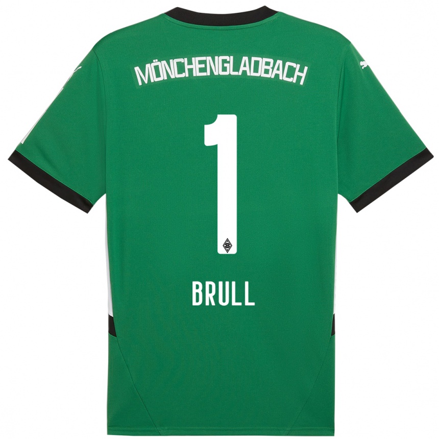 Kids Football Maximilian Brüll #1 Green White Away Jersey 2024/25 T-Shirt Australia