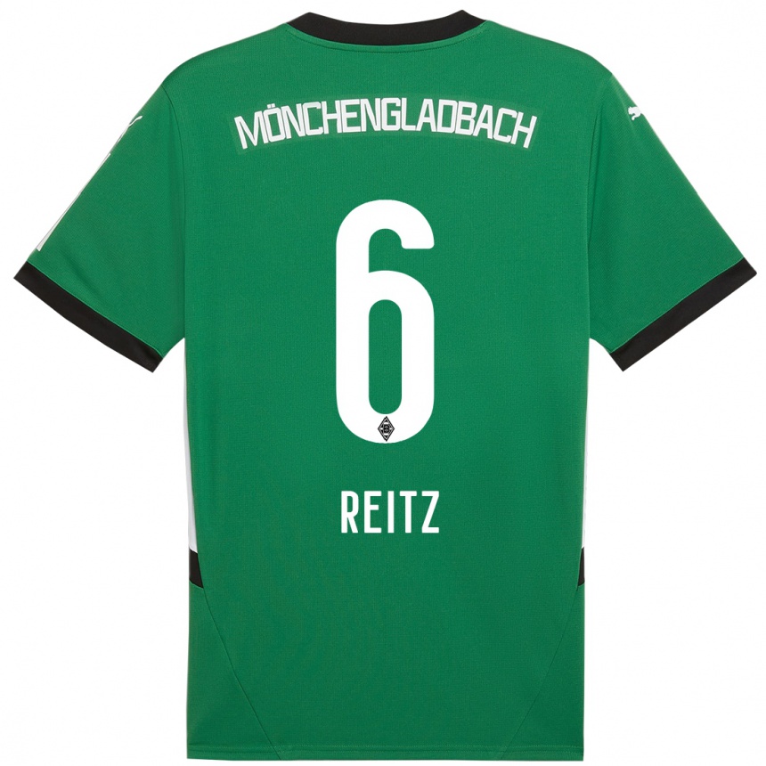 Kids Football Tony Reitz #6 Green White Away Jersey 2024/25 T-Shirt Australia