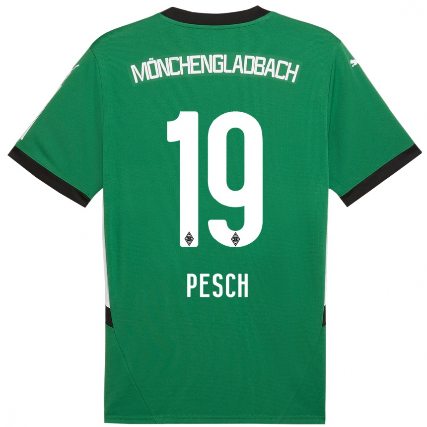 Kids Football Noah Pesch #19 Green White Away Jersey 2024/25 T-Shirt Australia