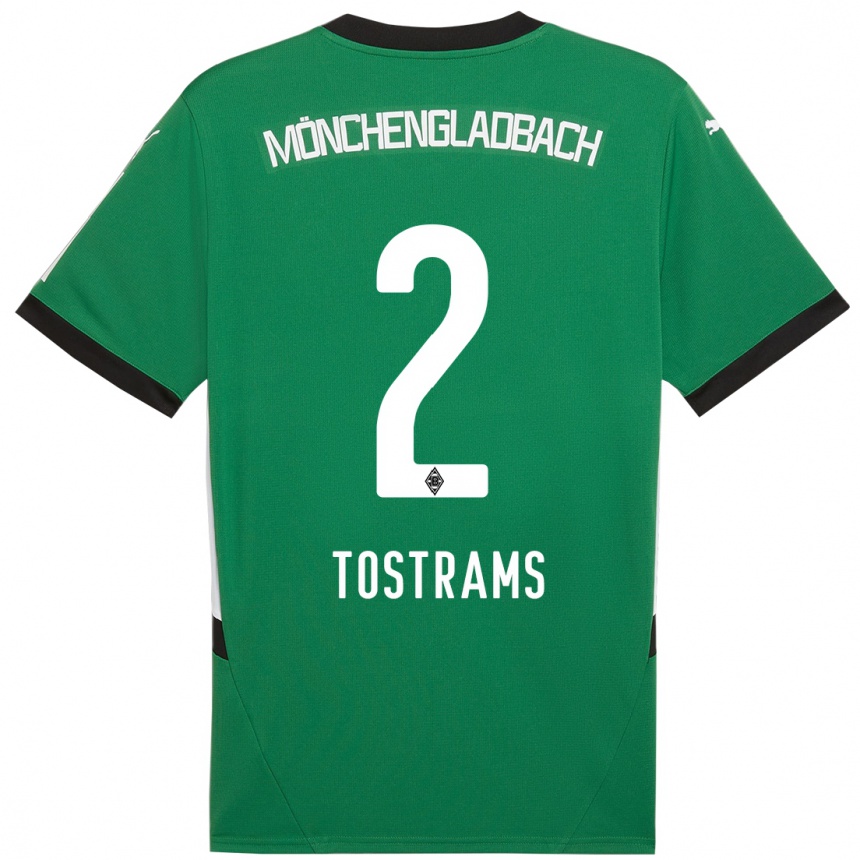 Kids Football Eva Tostrams #2 Green White Away Jersey 2024/25 T-Shirt Australia