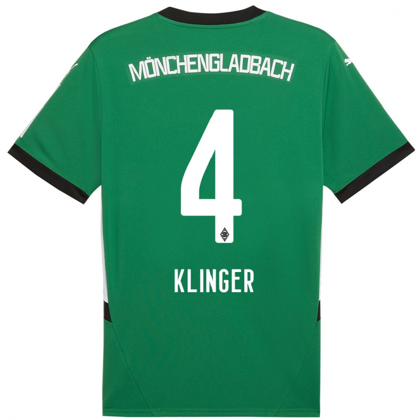 Kids Football Nina Klinger #4 Green White Away Jersey 2024/25 T-Shirt Australia