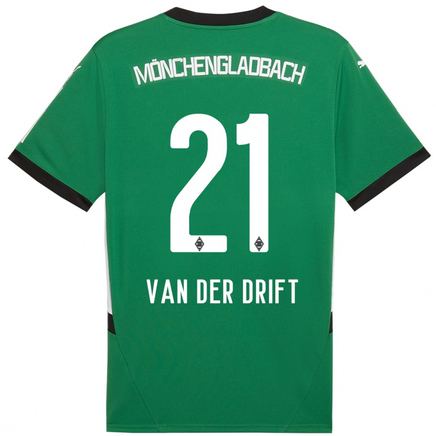 Kids Football Suus Van Der Drift #21 Green White Away Jersey 2024/25 T-Shirt Australia