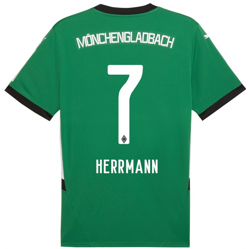 Kids Football Patrick Herrmann #7 Green White Away Jersey 2024/25 T-Shirt Australia