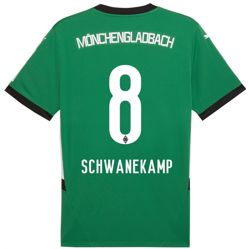 Kids Football Jana Schwanekamp #8 Green White Away Jersey 2024/25 T-Shirt Australia