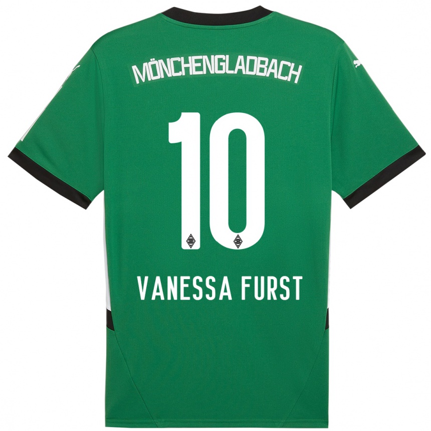 Kids Football Vanessa Fürst #10 Green White Away Jersey 2024/25 T-Shirt Australia