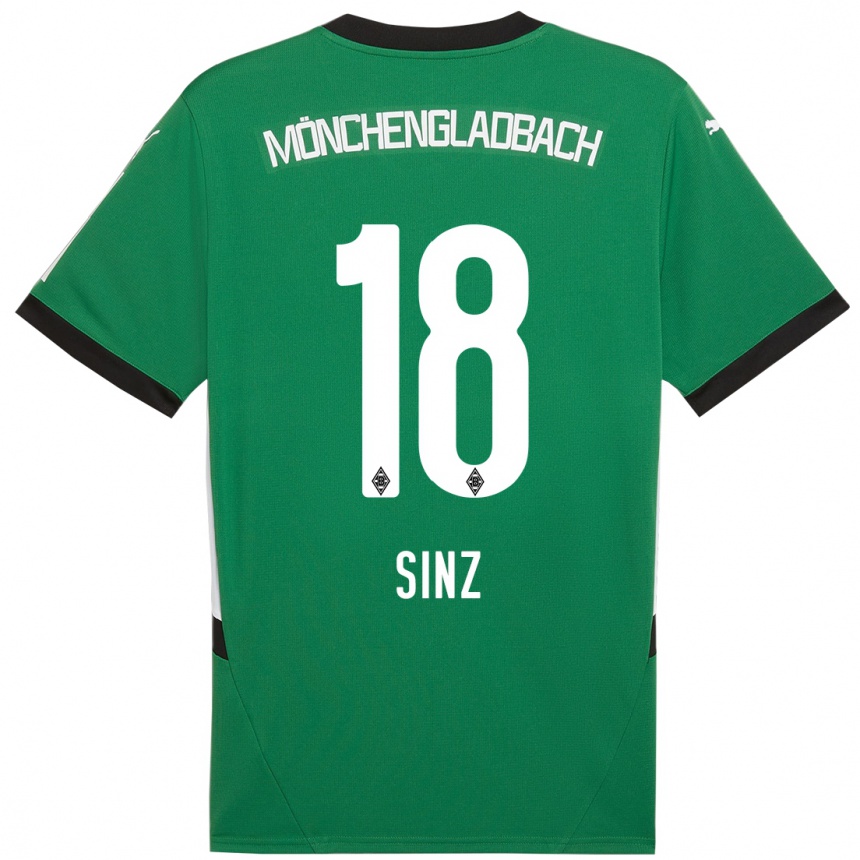 Kids Football Michelle Sinz #18 Green White Away Jersey 2024/25 T-Shirt Australia