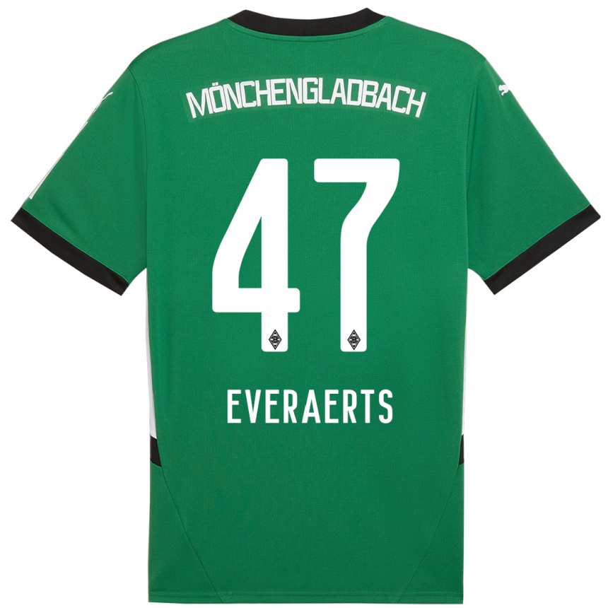 Kids Football Kim Everaerts #47 Green White Away Jersey 2024/25 T-Shirt Australia