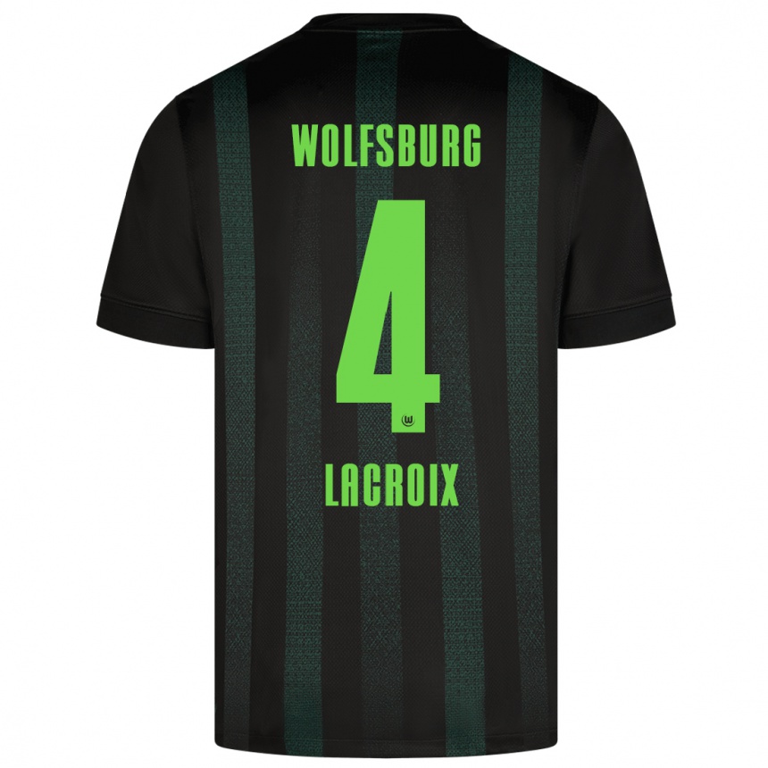 Kids Football Maxence Lacroix #4 Dark Green Away Jersey 2024/25 T-Shirt Australia