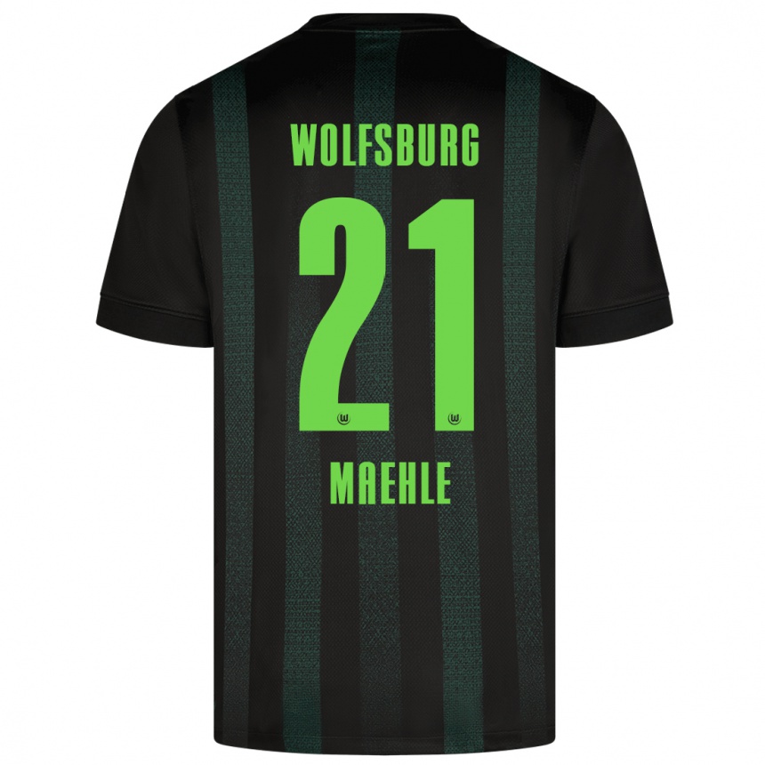 Kids Football Joakim Maehle #21 Dark Green Away Jersey 2024/25 T-Shirt Australia