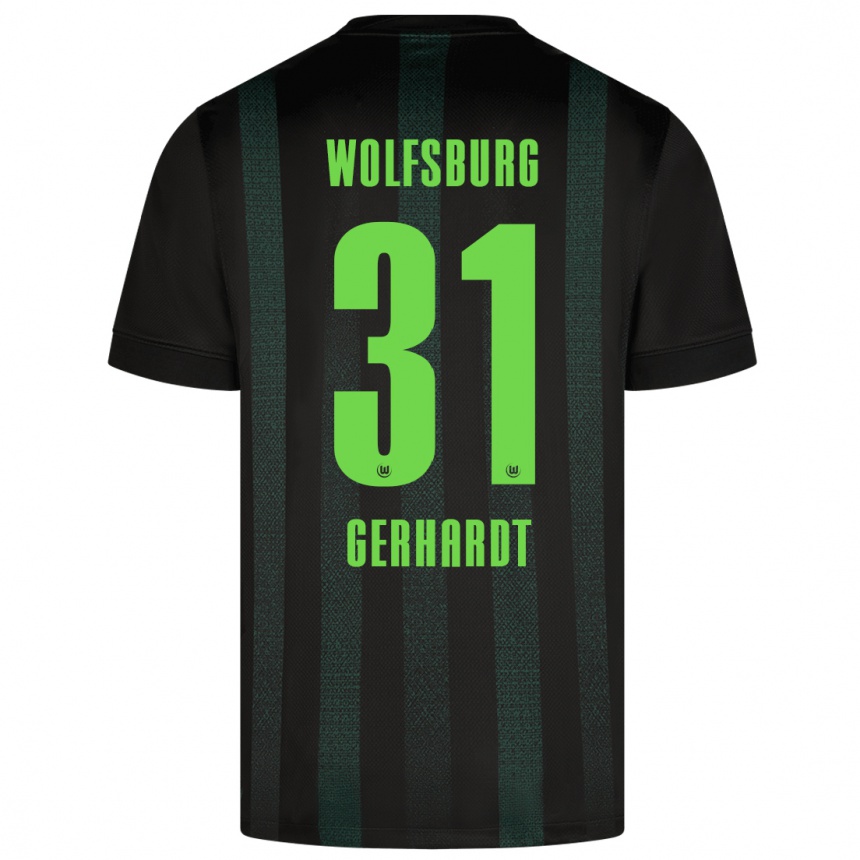 Kids Football Yannick Gerhardt #31 Dark Green Away Jersey 2024/25 T-Shirt Australia