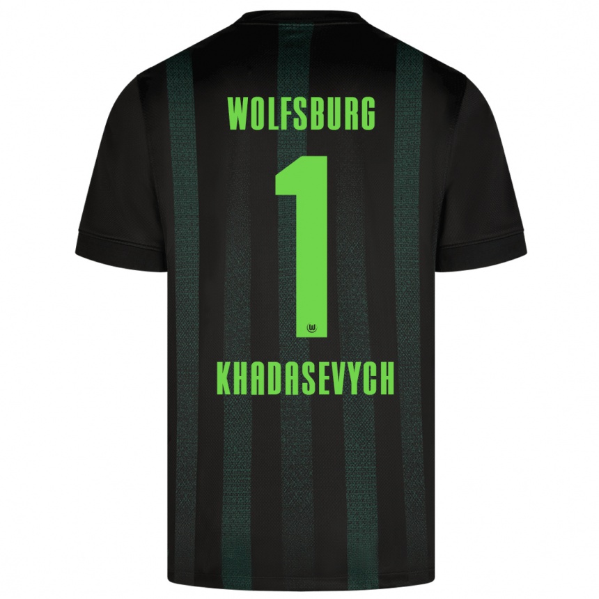 Kids Football Kyrylo Khadasevych #1 Dark Green Away Jersey 2024/25 T-Shirt Australia