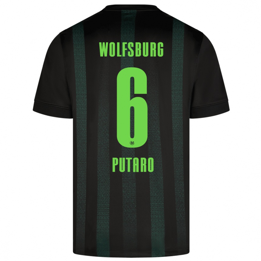 Kids Football Luca Putaro #6 Dark Green Away Jersey 2024/25 T-Shirt Australia