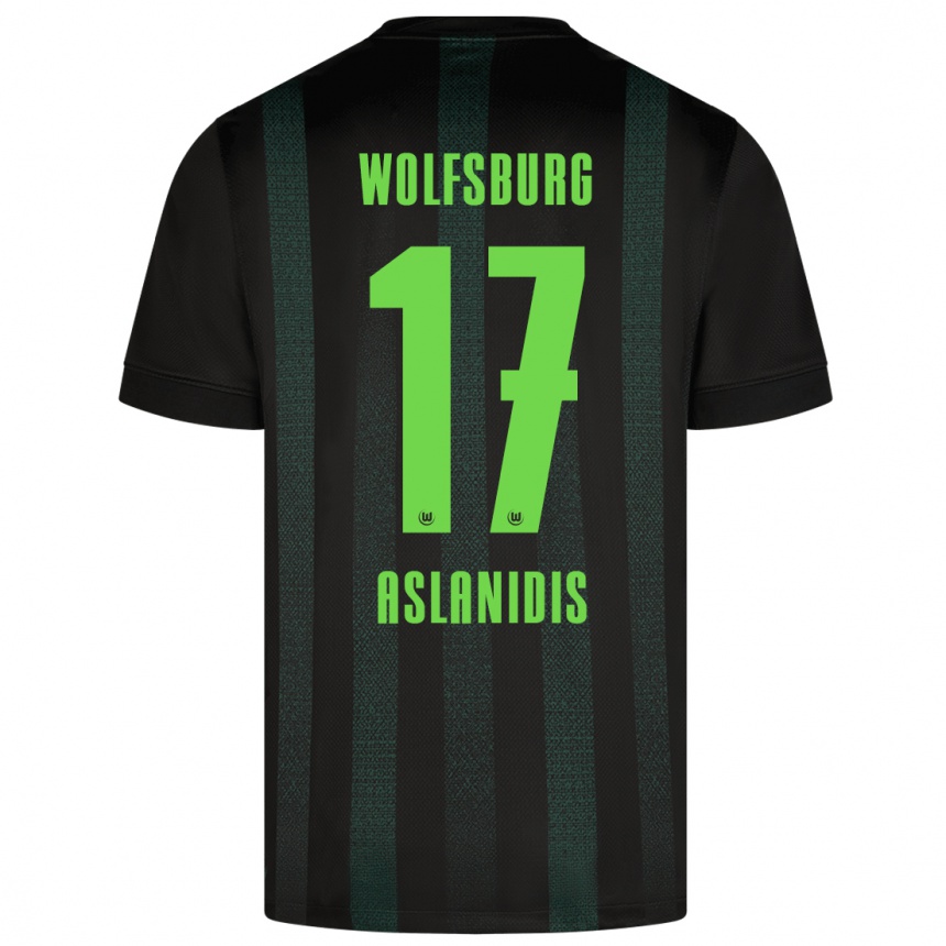 Kids Football Elijas Aslanidis #17 Dark Green Away Jersey 2024/25 T-Shirt Australia