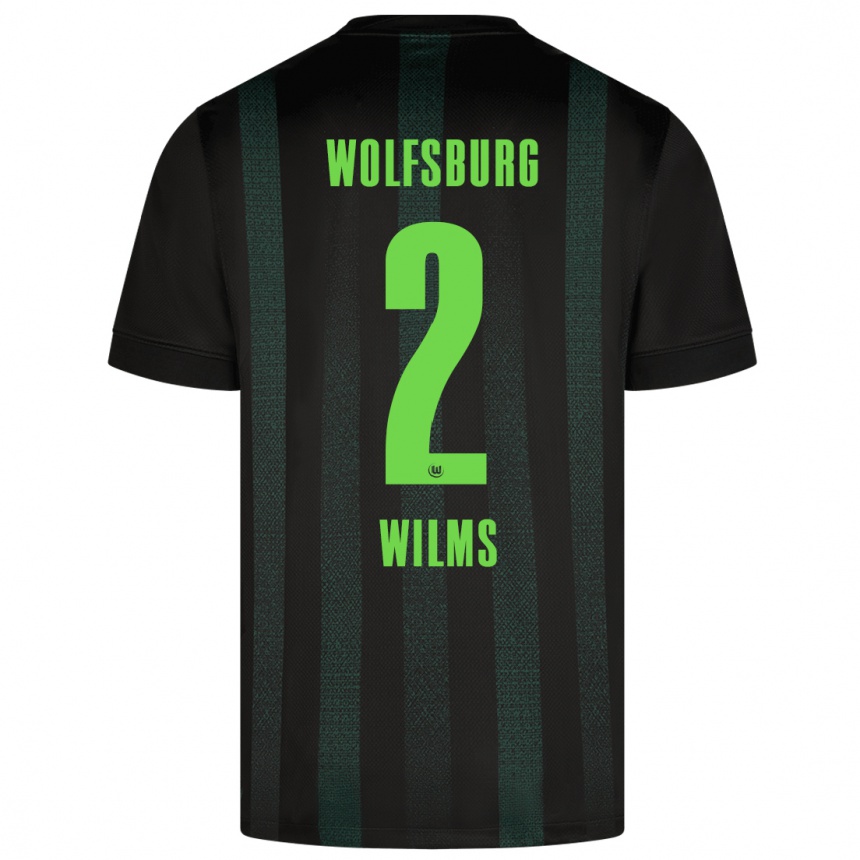 Kids Football Lynn Wilms #2 Dark Green Away Jersey 2024/25 T-Shirt Australia