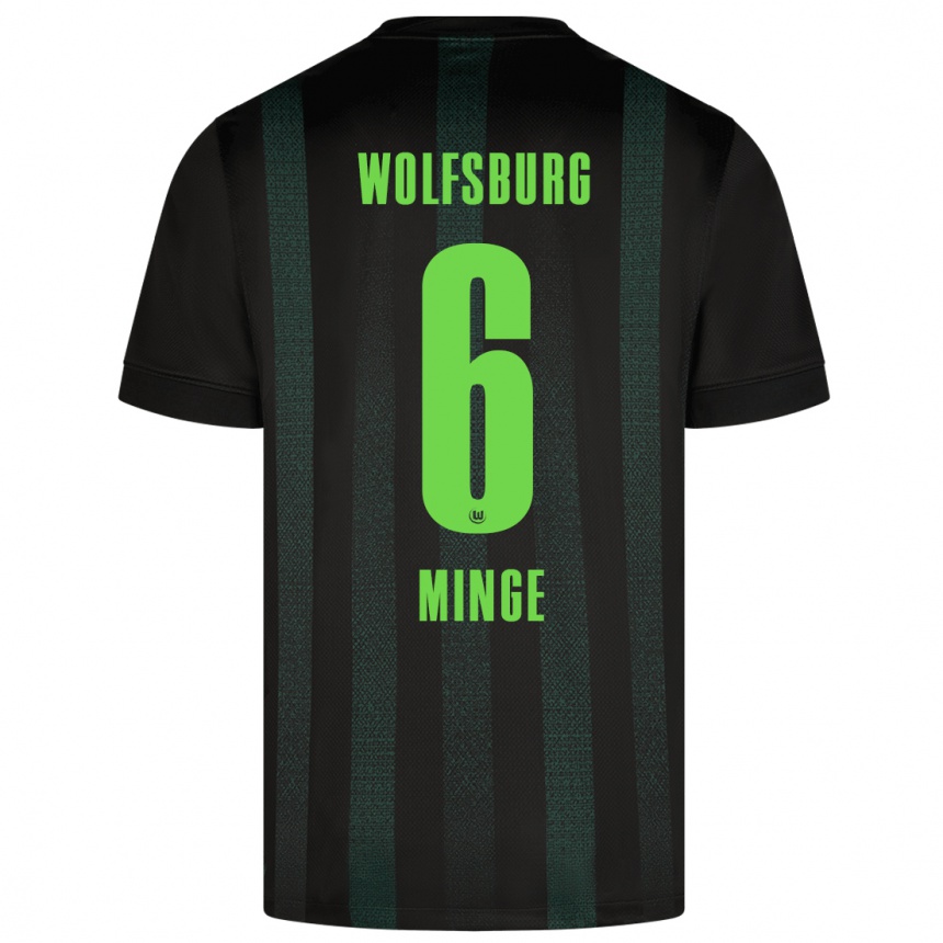 Kids Football Janina Minge #6 Dark Green Away Jersey 2024/25 T-Shirt Australia