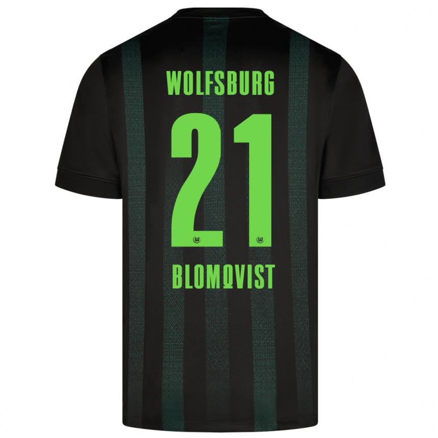 Kids Football Rebecka Blomqvist #21 Dark Green Away Jersey 2024/25 T-Shirt Australia