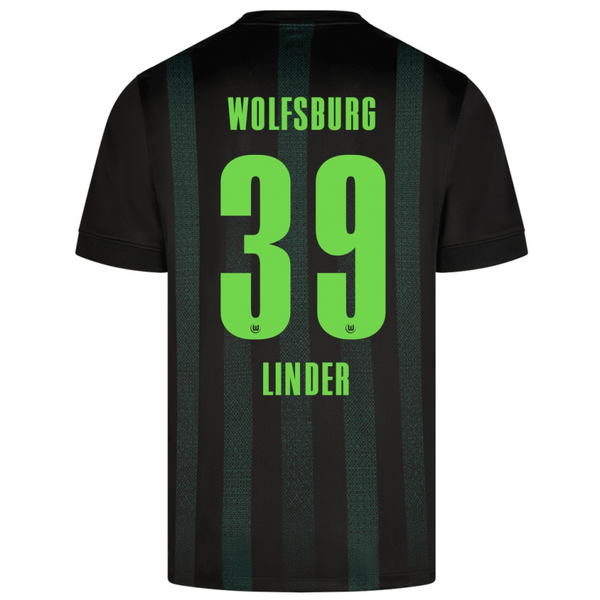 Kids Football Sarai Linder #39 Dark Green Away Jersey 2024/25 T-Shirt Australia