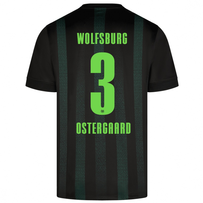 Kids Football Christian Östergaard #3 Dark Green Away Jersey 2024/25 T-Shirt Australia