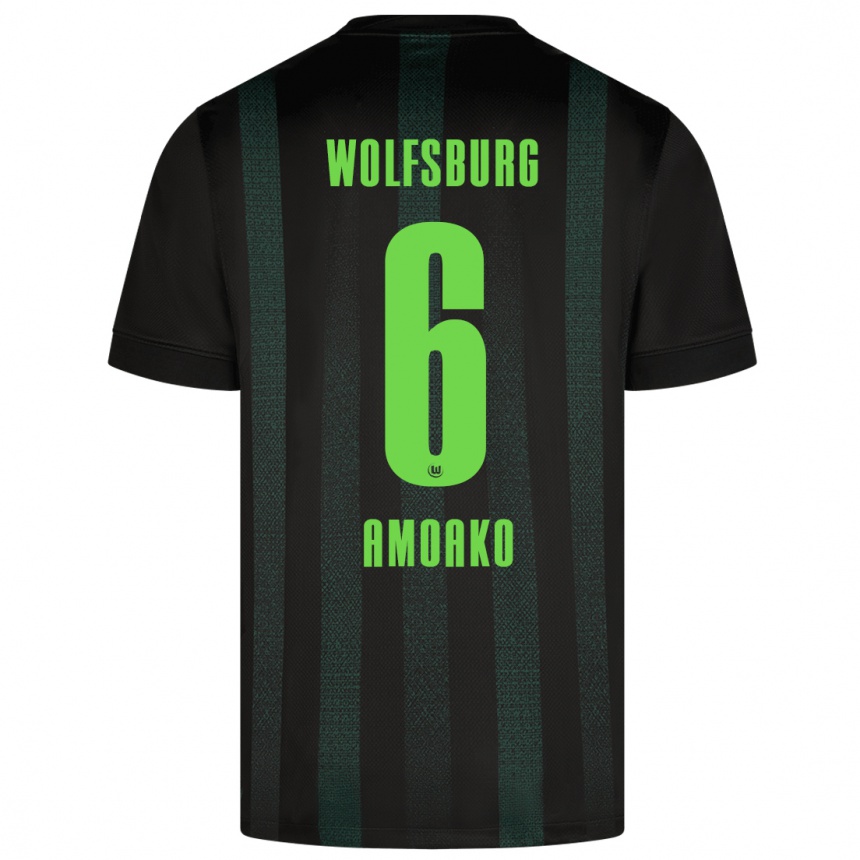 Kids Football Kofi Jeremy Amoako #6 Dark Green Away Jersey 2024/25 T-Shirt Australia