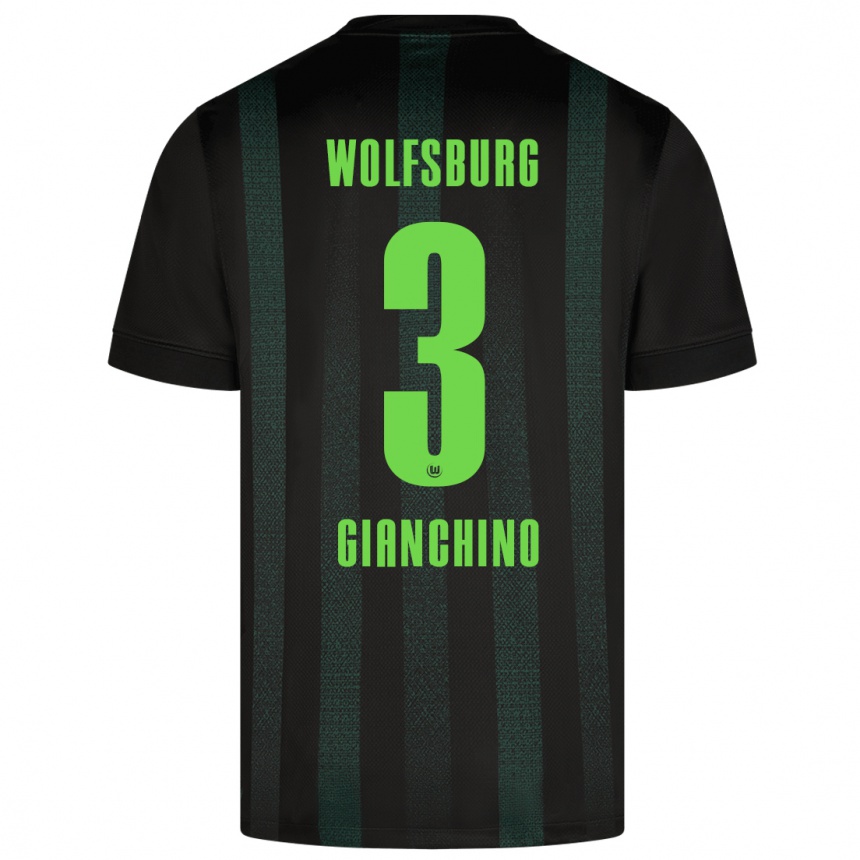 Kids Football Michele Gianchino #3 Dark Green Away Jersey 2024/25 T-Shirt Australia